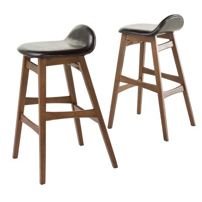 Mona Cushion Saddle Seat 24.84 Counter Height Barstool Hardwood/toasted  Walnut - Winsome : Target