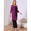 INSPIRE CHIC Women's 3/4 Sleeve Lace Elegant Long Flowy Crochet Open Cardigan - 3 of 4