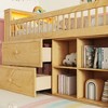 Sapphtopaz Twin Size Loft Bed with Multifunctional Storage & LED,Space-Saving Bed with Stairs & Guardrail, Wood Kid Bed Frame for Boys & Girls - 4 of 4