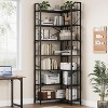 86" L-Shaped 7-Tier Corner Bookshelf with beaded design. Tall display rack for living room or bedroom. - 3 of 4