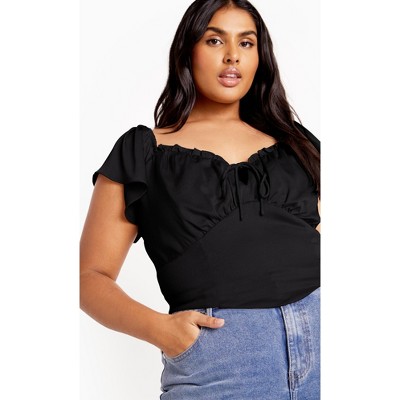 Women's Plus Size Mae Top - black | CITY CHIC