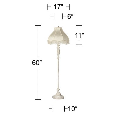 Antique White Scallop Shade Vintage Floor Lamp