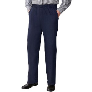 KingSize Relaxed Fit Wrinkle-Free Full Elastic Plain Front Pants - 1 of 2