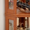 KTMBDW Glass Display Curio Cabinet with Tempered Glass Doors and Shelves, Curved Wood Corner Cabinet for Bar and Liquor Storage - 3 of 4