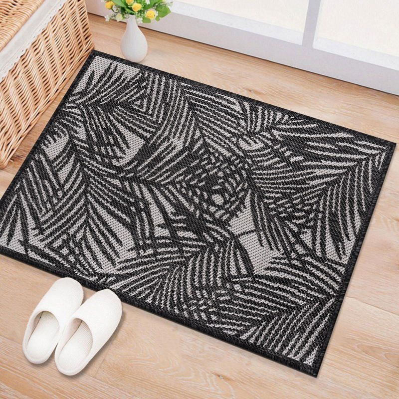 World Rug Gallery Contemporary Palm Leaf Textured Flat Weave Indoor/Outdoor Area Rug, 3 of 10