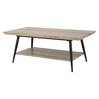 Lathom Coffee Table - Canyon Gray - Christopher Knight Home: Storage Shelf, Midcentury Design, MDF & Metal