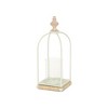 HomeRoots 14" White Metal With Wood And Rope Tabletop Lantern Candle Holder - 4 of 4