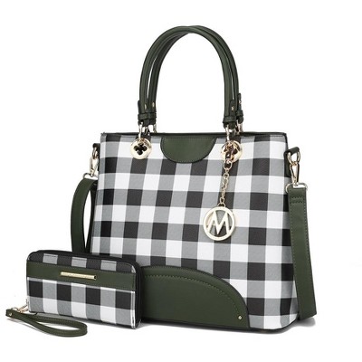 MKF Collection Gabriella Checkers Handbag with Wallet by Mia K