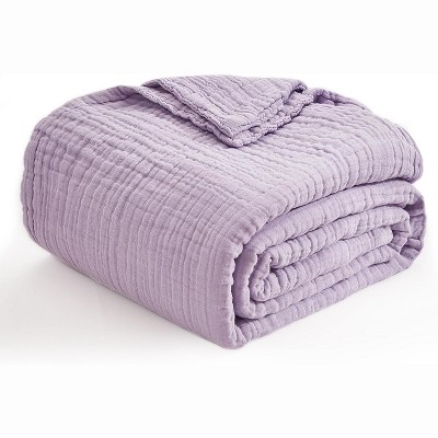 Attop All-Season Breathable Gauze Cotton Throw Blanket - 50"x70" Large Size, Soft Lightweight for Couch & Bed