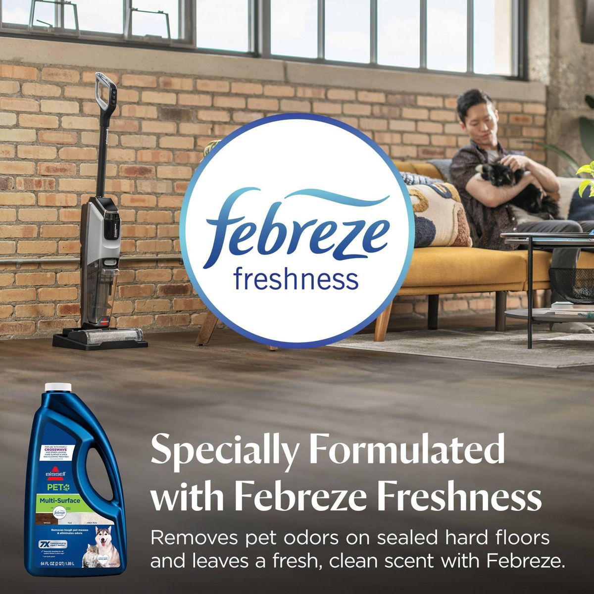 BISSELL 64oz. CrossWave & SpinWave Multi-Surface Pet Floor Cleaning Formula - 22951: Liquid Cleaner for Rugs & Floors - thumbnail 4