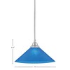 Toltec Lighting Any 1 - Light Pendant in  Chrome with 16" Blue Italian Shade - 2 of 2