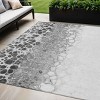Gray Silver And Charcoal Abstract Washable Indoor Outdoor Area Rug - 2 of 4