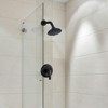 Cobbe Matte Black Round 6-Inch 6 Settings Rain Showerhead ABS Wall Mount Shower Faucet Single Handle Include Valve - 3 of 4