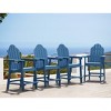 2pcs Adirondack Chair with Removable Tray, Poly Adirondack Chair Bar Stool with Cup Holder, 25.6" Weather Resistant Lifeguard Chair for Balcony,Deck - 2 of 4