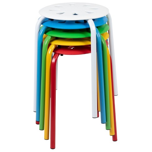 Flash Furniture Plastic Nesting Stack Stools 17.5 height Assorted Colors 5 Pack Target