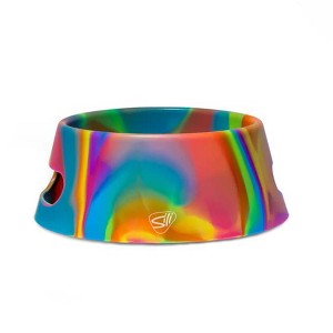 Silipint: Aqua-Fur Silicone 18oz Dog Bowl, Colapsible/Foldable, Hippie Hops - 1 of 4