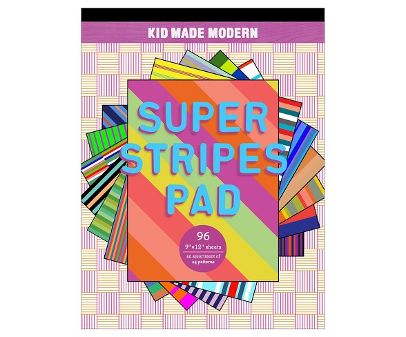 Kid Made Modern Super Stripes Paper Pad, 12" x 9", 96 sheets - Stripes