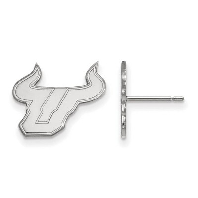 Black Bow Jewelry 14k White Gold South Florida Bulls NCAA Post Earrings