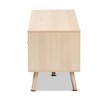 Sebille Wood with Natural Rattan 2 Door TV Stand for TVs up to 45" Light Brown - Baxton Studio - 4 of 4