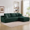 Cloud Sectional Couch 106" Modern L-Shape Corner Modular Upholstered Sofa with Loveseat Chaise Deep Seat Plush Corduroy Fabric Foam Cushions Dark - 3 of 4