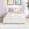 Full Size Wood Platform Bed Frame With 4 Storage Drawers Headboard Platform Full Size Bed Solid Wood Frame Easy Assembly Bed Frame, White - 3 of 4