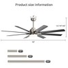 TOBILI 52-Inch Ceiling Fan With Lights,6 Wind Speed,With 8 Black ABS Blades,Voice,Fan For Bedroom,Living Room,Patio,Kitchen,etc - 4 of 4