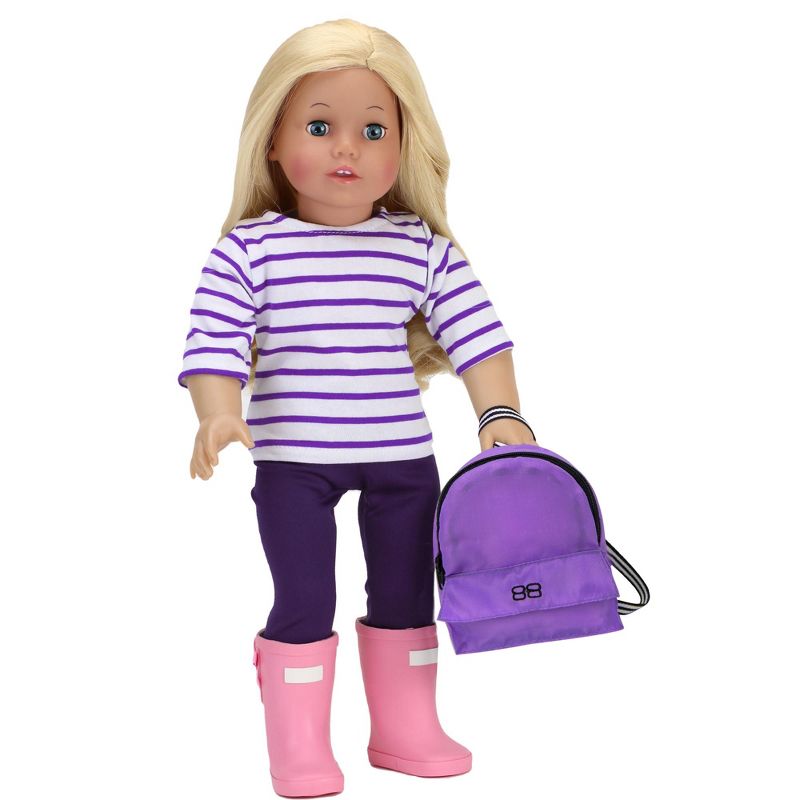 Sophia’s Nylon Backpack for 18" Dolls, Purple, 4 of 6