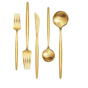 Aoibox 30-Piece Gold Silverware Set for 6, Stainless Steel Cutlery Set with Spoons, Forks, Knives, Ideal for Home, Office, Restaurant, Hotel - 1 of 4
