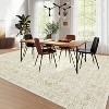 5'x7' Vintage Floral Low Pile Rug, Non-Slip Washable Runner with Reinforced Edges, Stain Resistant Foldable Floor Cover, Blue - 3 of 4