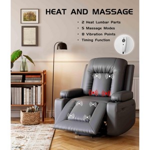 Oversized Power Lift Recliner Chair - Heat and Massage, PU Leather, Electric Lift Chair Designed for The Elderly and People with Mobility impaired - 1 of 4