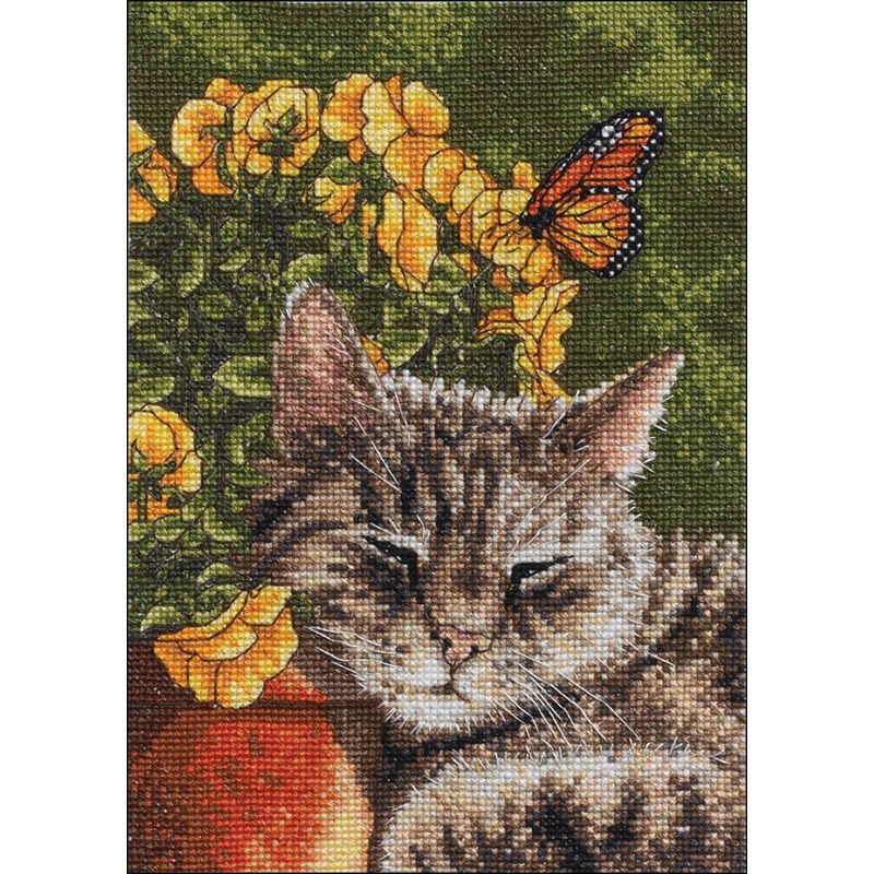 Bucilla Mini Counted Cross Stitch Kit 5"X7"-Afternoon Nap (14 Count), 2 of 3