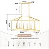 Tribesigns 6-Light Candle Holder Light Fixtures Over Dining Table, Industrial Linear Chandelier Pendant Lights with Adjustable Iron Chain - 3 of 4