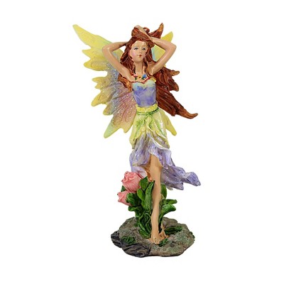 Craftoutlet.Com 4.5 Inch Yellow-Winged Fairy Myth Flowers Hair Fairy Figurines