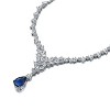 Guili Stunning White Gold Plated Cubic Zirconia Cluster Bridal Y-Necklace Ð Sparkling, Elegant Jewelry with a Romantic and Timeless Design - 2 of 2