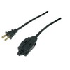 Woods 15' Indoor Extension Cord Black: 16 AWG, 3 Outlets, 13 Amps, UL Listed, 15 ft Long, 1 Year Warranty - 3 of 4