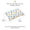 BreathableBaby Cotton Percale Pillowcase, For 13" x 18"/33 x 46 cm Toddler Pillow, Elephants (2-Pack) - 3 of 4