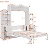 NicBex Full Size Murphy Bed Wooden Bed Frame Morden Hideaway Wall Bed with 2 Side Storage Shelf and 4 Drawers for Apartment - 2 of 4