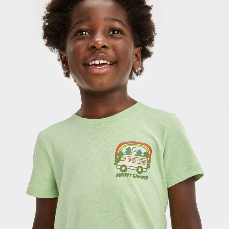 Toddler Boys&#39; Happy Camper Short Sleeve Graphic T-Shirt - Cat &#38; Jack&#8482; Green, 3 of 6