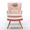 35.5-inch rocking chair, cotton and linen cushioned gliding chair with high backrest armrests, living room and bedroom - 4 of 4