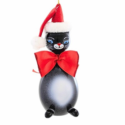 De Carlini Italian Ornaments 6.25 In Mittens Claus Christmas Tree Ornament , Christmas Decor Cat, Christmas, Ornament (1PC)