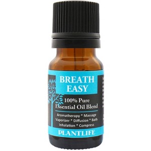 Plantlife Breathe Easy Essential Oil Blend – 100% Pure, Therapeutic Grade – No Additives or Fillers – Made in California – 10ml - 1 of 3
