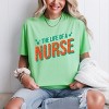 The Life Of A Nurse Puff/Glitter - Womens Garment Dyed Tee - 3 of 3