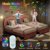 Homhougo Twin Upholstered Bed Frame with Adjustable Headboard & Smart LED with drawer Pink - 3 of 4