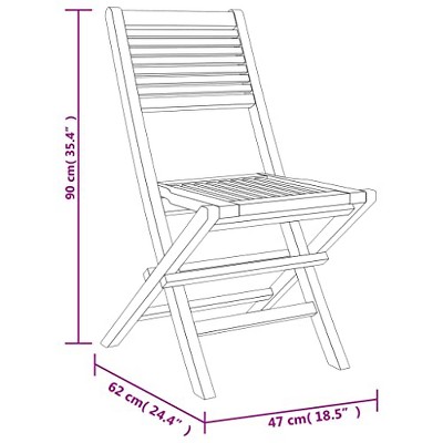 Set of 4 Teak Wood Folding Patio Chairs