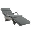 Modway Envisage Chaise Outdoor Patio Wicker Rattan Lounge Chair Light Gray Charcoal - 2 of 4