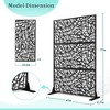 TOAOTBNBO Metal Privacy Screen with Stand, Decorative Privacy Fence Panels with Net Pattern, Outdoor Privacy Screen for Garden, Black - 3 of 4