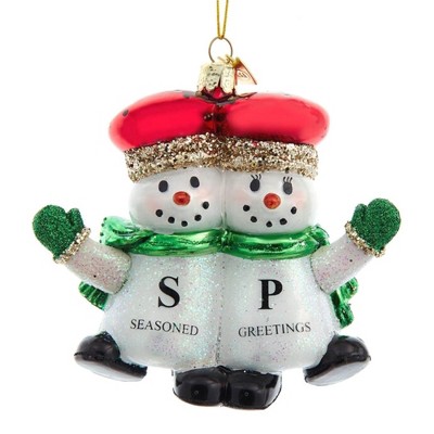 Noble Gems 4.0" Snowman Salt Pepper Shakers Seasoned Greetings  -  Tree Ornaments
