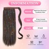 Alilang 18-Inch Sparkling Straight Wrap Around Ponytail Extension with Shimmering Tinsel Strands for Special Event Glam - 2 of 4