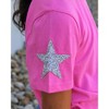 Girl Tee With Rhinestone Star Appliques on Sleeve - Paper Flower - 2 of 2