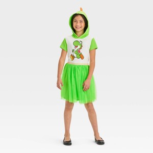 Girls' Yoshi Cosplay Dress - Green - 1 of 4